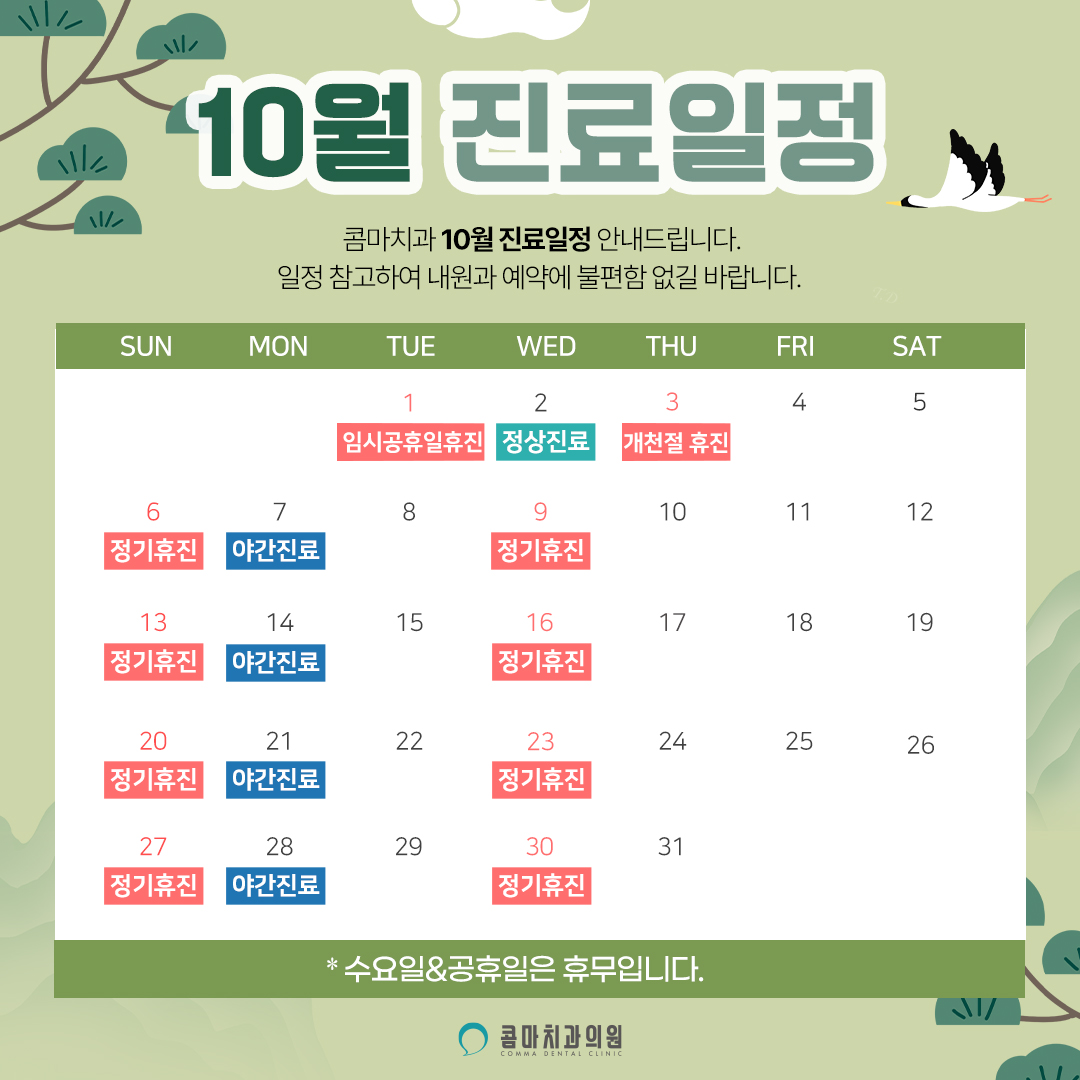 10월 진료일정